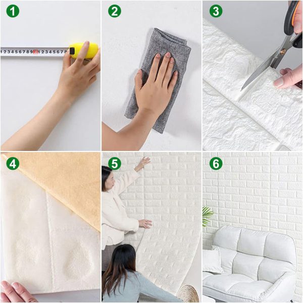 4e14b980a1b5c3a426e2360e857042b0 3d Wall Sticker White Brick Sheet | Bedroom Home Decor Waterproof Self Adhesive Living Room Wallpaper (Pack Of 1) - Image 3