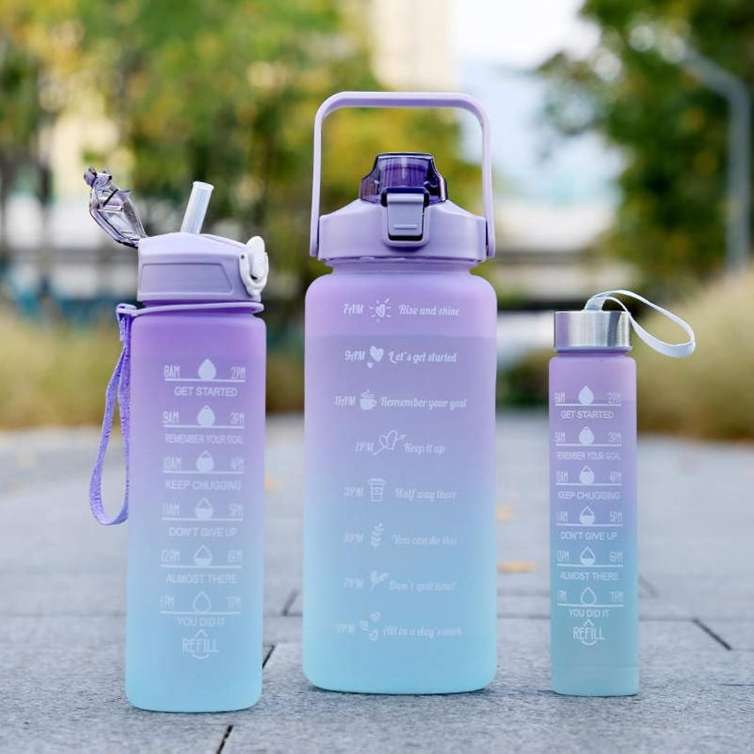 4e8a54812cd3757f8161259b39c3ec3f Sports Water Bottles 3 Pcs Set With Leak Proof Flip Top Lid (Random Color) - Image 3