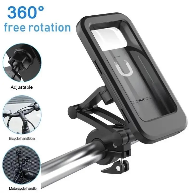 4fff83e887c8983ef8bd07d91a7f12d4 Bike Handlebar Waterproof Case Phone Holder – Full Touch Screen, Secure Mount for Cycling & Travel - Image 2