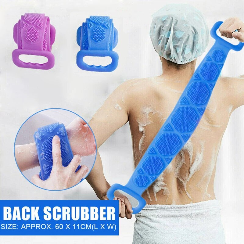 5-21 Single Side Silicone Bath Towel Scrubber – Soft Body Cleaning Brush (Random Color) - Image 2