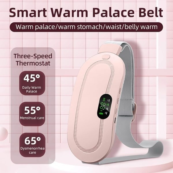 505e4367ec25418b128e728ef99b99c1 Cramp Relief Belt – Portable Menstrual Heating Pad | 3 Heat Levels & 4 Massage Modes | Electric Heating Belt for Women &