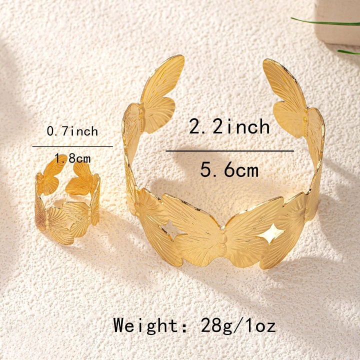 5093f3c03e5b65bc65961e95ef9a181c Stylish Alloy Hand Cuff Ring Set – Adjustable Fashion Jewelry for Women in Silver & Golden (SKU: QST-166) - Image 5