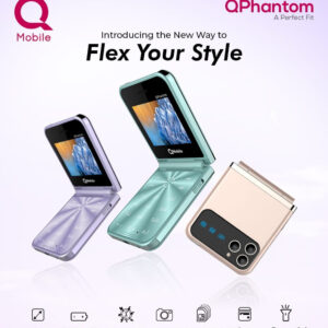 QMobile Phantom Fold 2.4 Inch Display PTA Approved Mobile With 1400mAh Battery 4 SIM Support And Type C Charger (Random