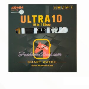 Ultra 10 Smart Watch | 10 in 1 Straps+Jelly Case | BT Calling | Super HD Display 49mm | Multi color straps & wireless ch