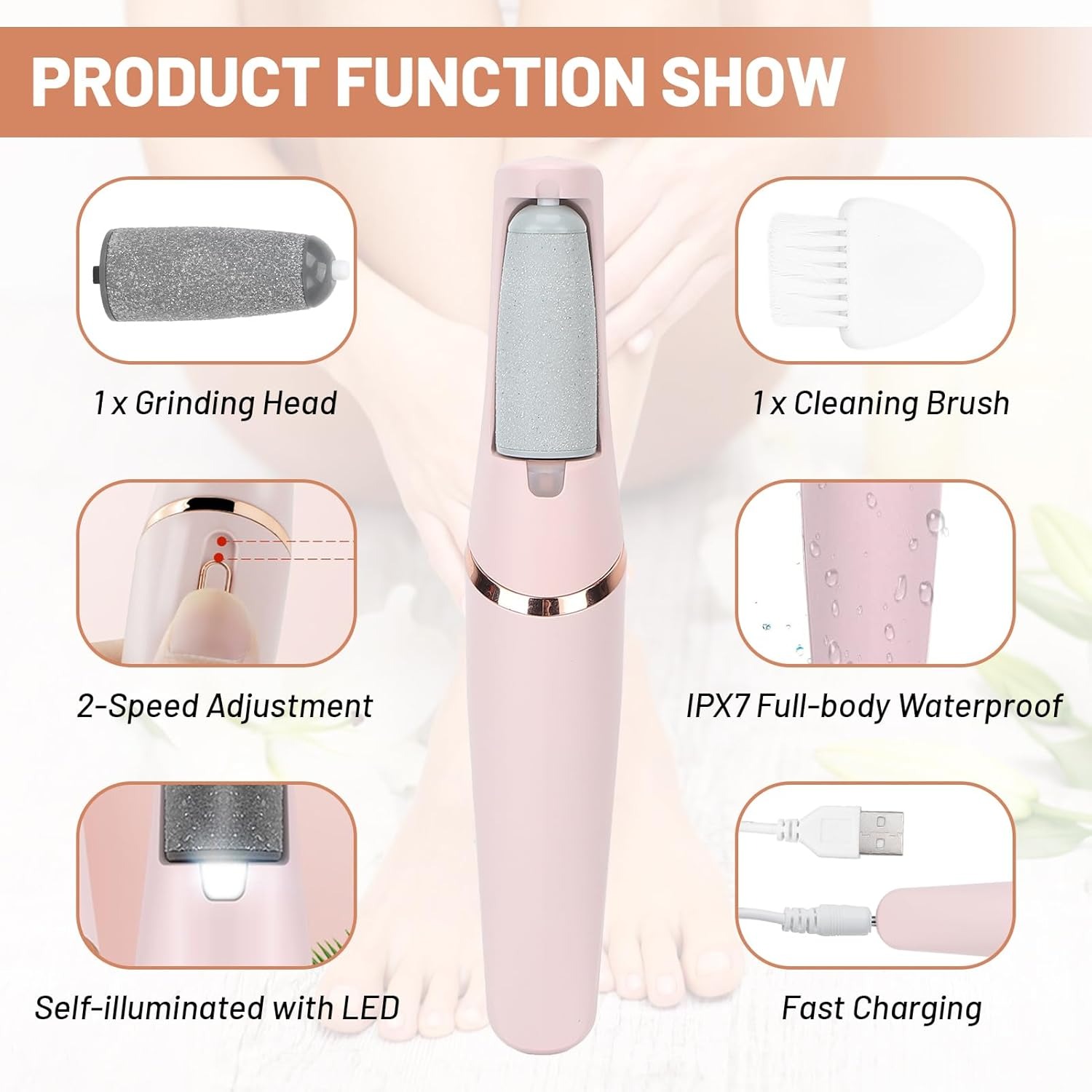 54f1c5e732c133837bc04a02fe9021a4 Rechargeable Callus Remover – Portable Foot Care Device for Smooth and Soft Skin - Image 4
