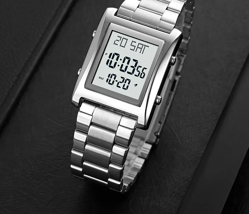 559d15a3-2699-4d82-8b3e-65a5ed74f556 Skmei Men’s Digital Square Watch – Stainless Steel Chain, Quartz Movement, Without box - Image 3