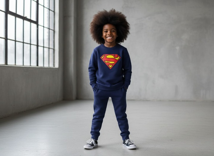 566a6a07b21c1704581ff49ebd2f0c59 Superman Printed Sweatshirt & Pajama Trouser Tracksuit for Kids | Winter Warm Fleece Clothing Set Outfit for Boys & Girl - Image 3