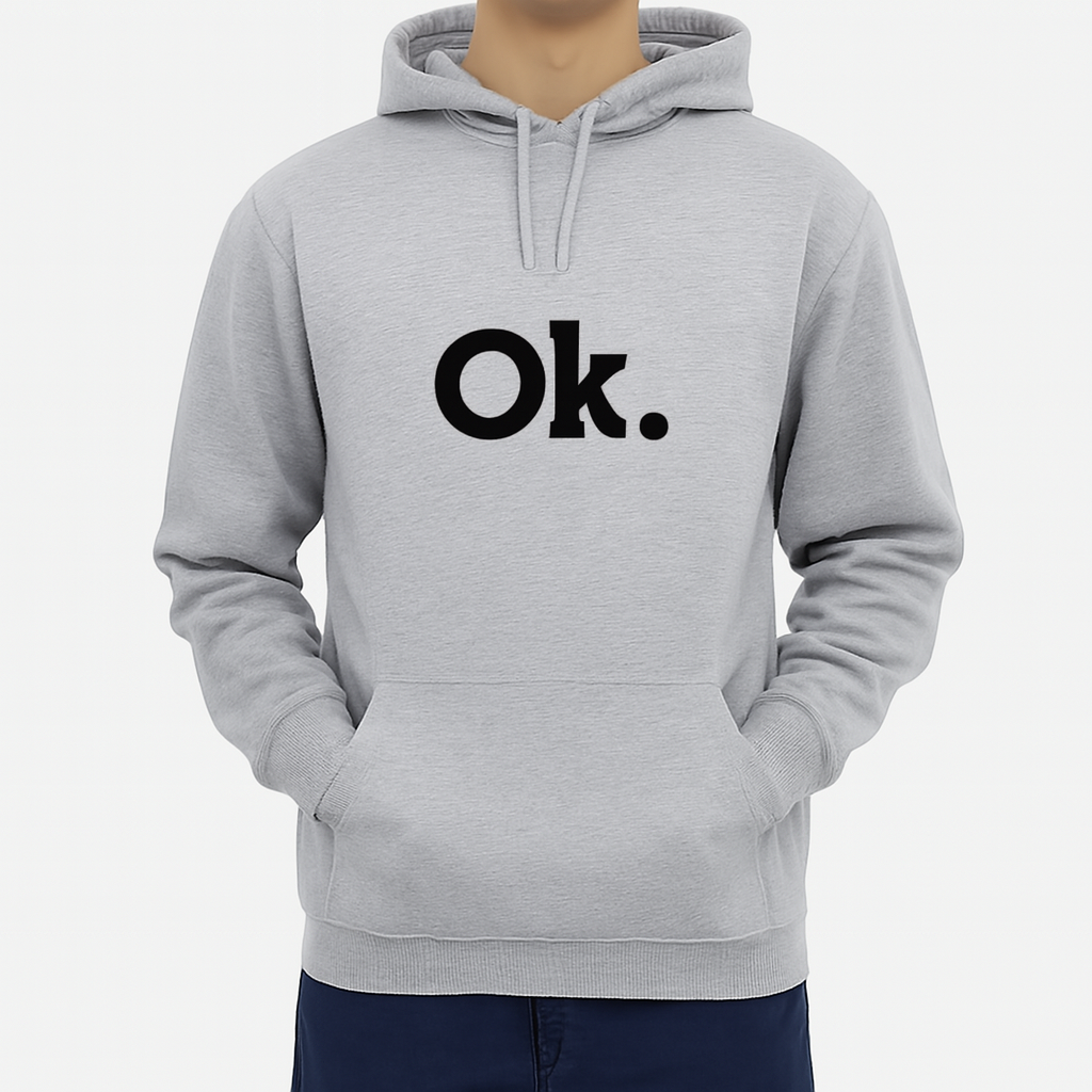 5689bad8b4d534568134fcf572ca20df New Summer Collection Full Grey Hoodie OK Printed For Girls And Boys - Image 2
