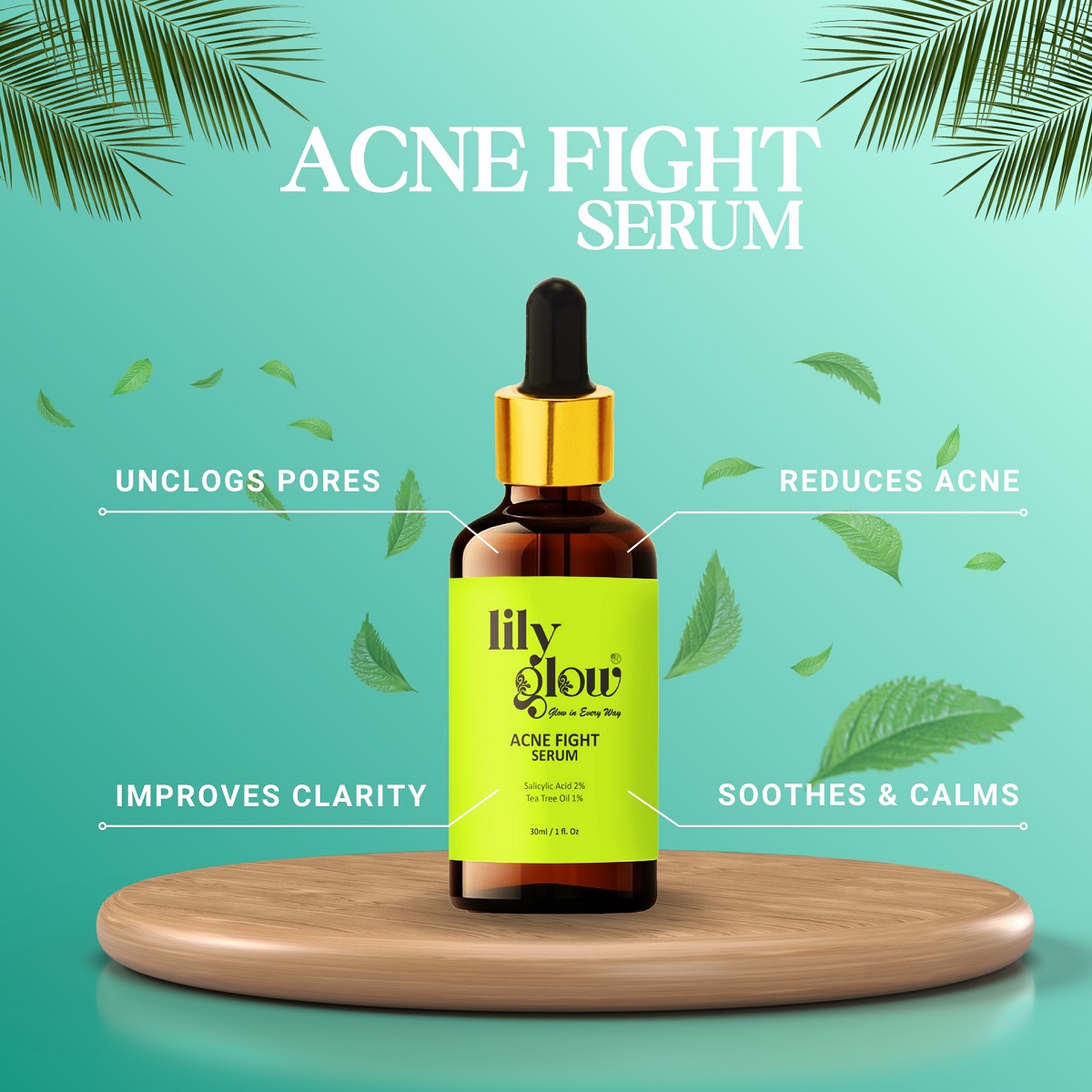 56a9b36d1e50294bac769afaed3c673e Lily Glow Acne Fight Serum – For Oily & Dry Skin, Acne Marks, Pimples & Face Whitening (30ml) - Image 2