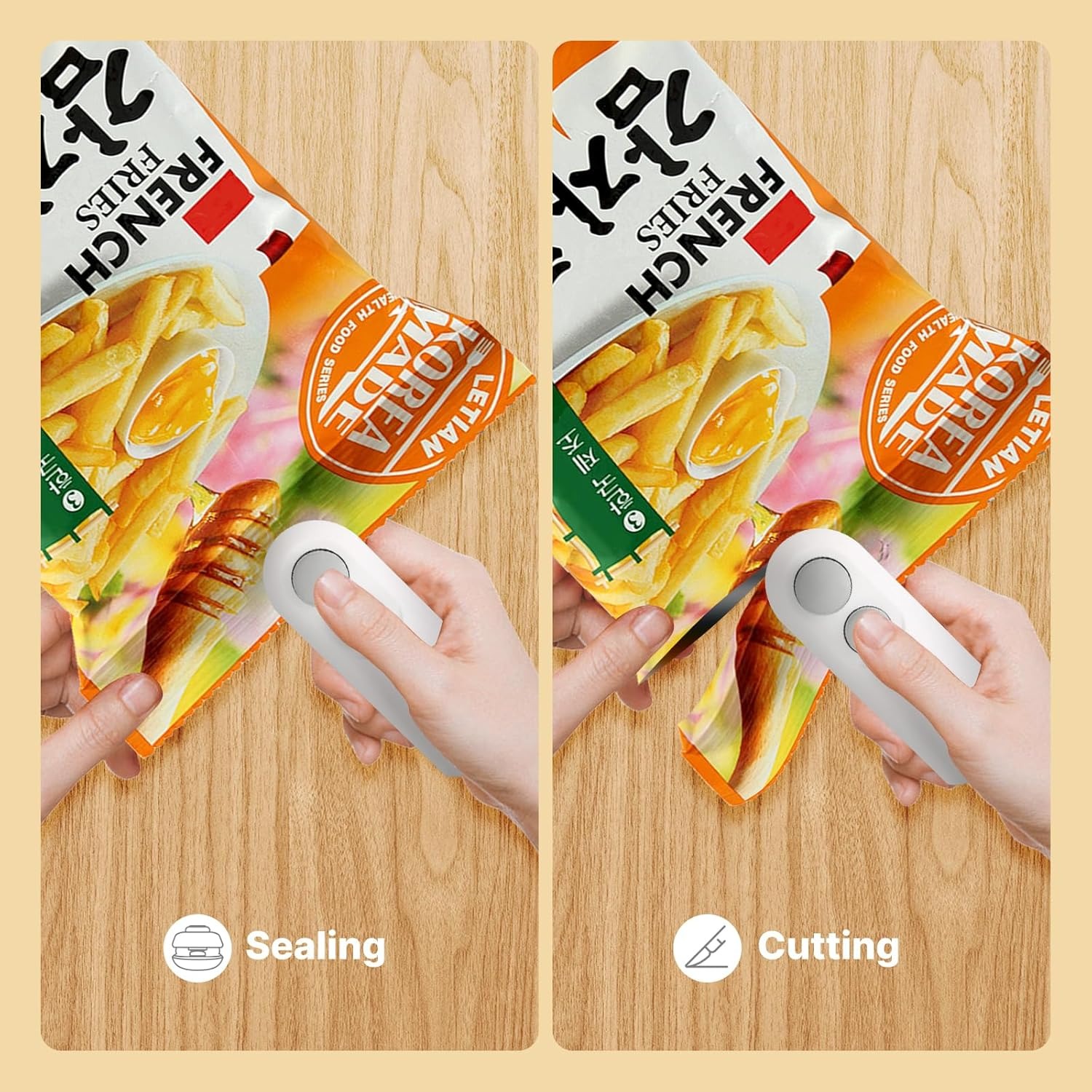 56c3ea8de386dabb75d5545bd0325bdf 1 Pc Mini Heat Sealing Machine 2-in-1 Cutter & Sealer | USB Rechargeable Food Bag Sealer for Snacks & Storage (Random Co - Image 4