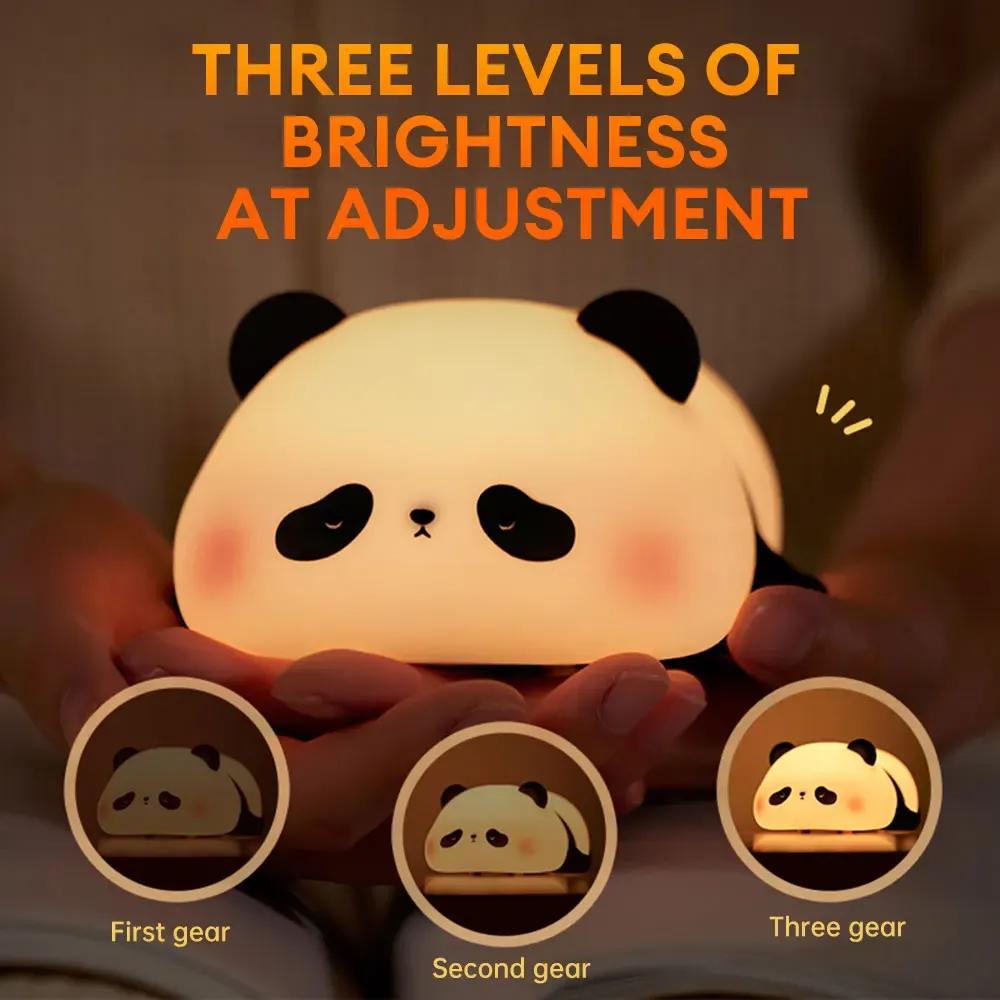 574cfa11b79abf7f59668fe893bcddd6 Cute Panda Night Light | Silicone Soft Lamp | Portable & Child‑Safe Bedside Light Short Description