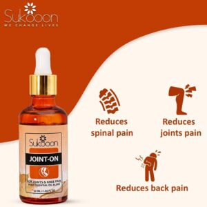 Sukoon Joint On Essential Oil Blend For Pain In Joints Back Pain Arthritis Pain Knee Pain Tennis Elbow Strains And Sprai
