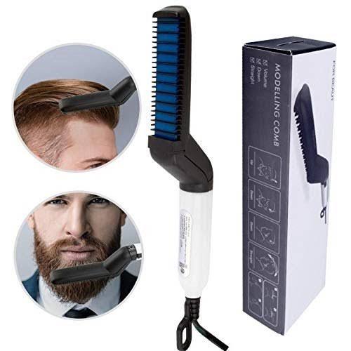 57c7515b942e3126173db44231f8984a Professional Men’s Electric Hair Straightener Comb – 2-in-1 Quick Beard Stylist & Hair Volumizer, Anti-Scald Ceramic Hea - Image 3