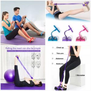 Foot Pedal Resistance Band Elastic Sit Up Pull Rope For Yoga And Fitness Tummy Trimmer Providing Durable Quality Comfort