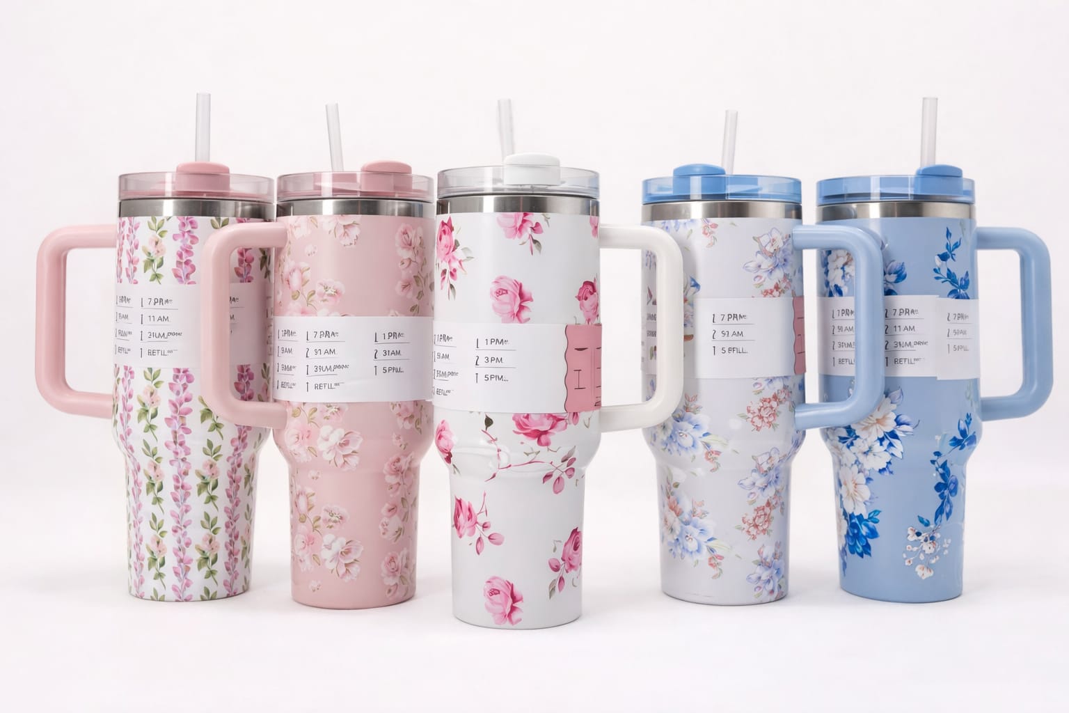 594eed027de113c5cb12bf992cf93a5e Floral Insulated Travel Tumbler with Ergonomic Handle and Leak-Resistant Lid – 40oz Double-Wall Vacuum Flask ( RANDOM CO - Image 2