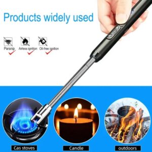 360° Outdoor Kitchen Lighter | USB Rechargeable Electronic Arc Lighter With Flexible Neck, Safety Lock (Random Color)
