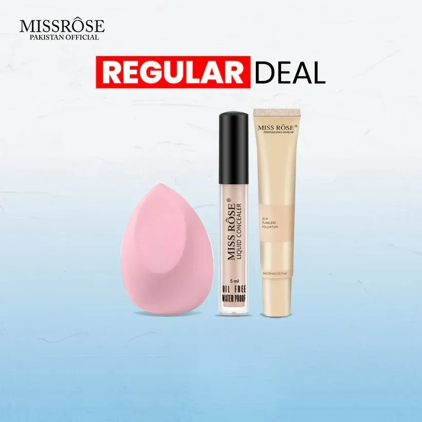 59f72c3f74f4d2277cad5a6083019c76 Miss Rose 3 PC Regular Deal Silk Foundation Concealer & Blender