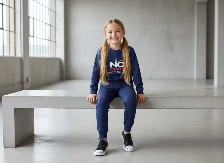 5a39f6e1dd56787f099999a297c84bca Kids Navey Blue no limit Printed Stylish Kids' Tracksuit Set | FOR BABY AND KIDS - Image 2