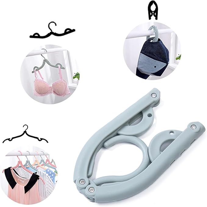 5c20e5780c76b4ae983ccf662a9ab48f Portable Folding Clothes Hangers with Slots – Pack of 10 Durable Travel-Friendly Hangers. ( Random Colour )