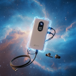 20,000mAh High-Capacity Power Bank With Built-in Cables | 22.5W Fast Charging | Digital Display | Type-C + iPhone Wires