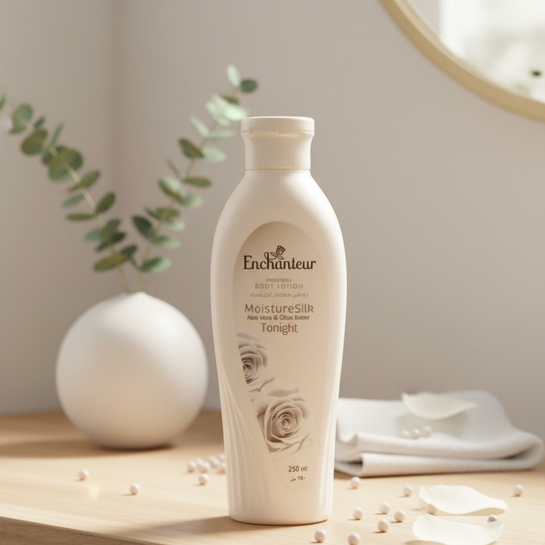 5d54e43b28d01bcf7ad18b8bdae1f0a4 Enchanteur Moisture Silk Body Lotion 250ml With Aloe Vera And Olive Butter | Deeply Nourishing, Hydrating, And Softening - Image 2