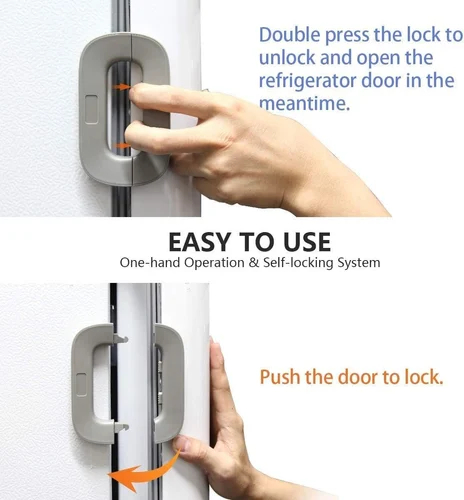 5d6db3cbe9d8b0adbbf0de907c8da6c8 Child Safety Fridge Lock – Self Adhesive Baby Proof Lock for Refrigerator, Cabinets & Drawers | Strong, Easy Installatio - Image 2