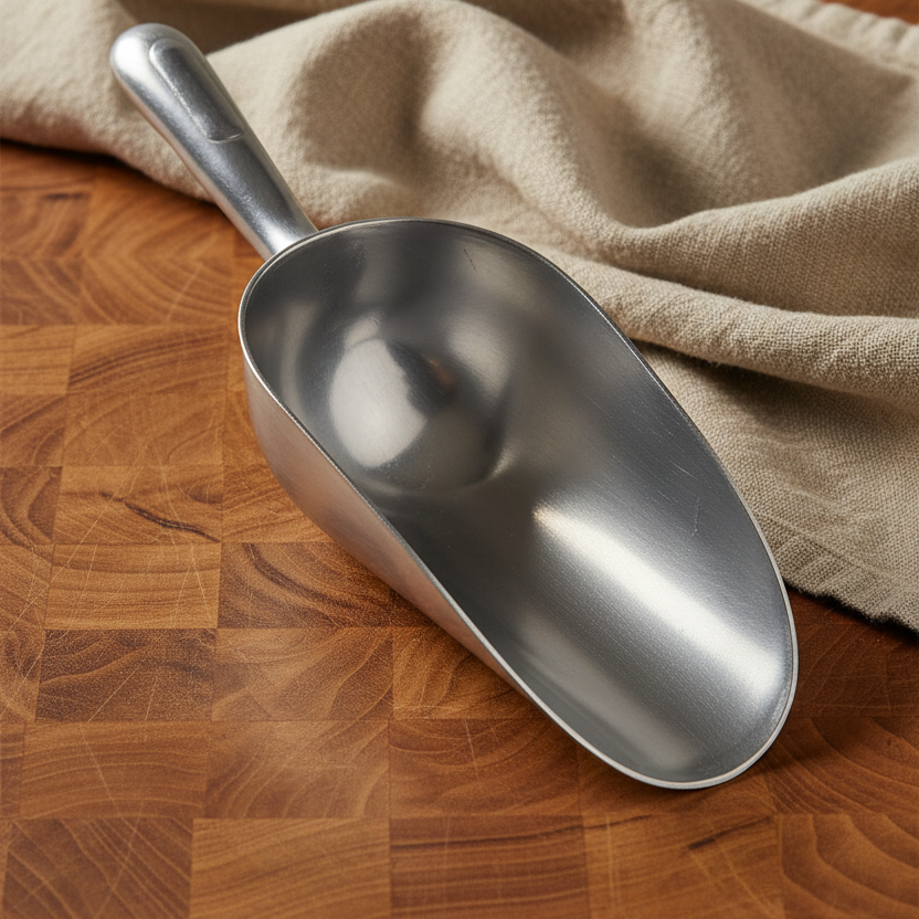 5d6e1d02b7e2dca80e4851281097f28c Durable Cast Aluminum Utility Scoop | Heavy-Duty Multi-Purpose Metal Scoop for Kitchen, Baking, Ice, Grains, Flour, Pet - Image 3