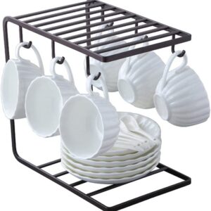 Metal Mug Stand Holder Tree Rack – Modern Space-Saving Mug Organizer with Smooth Hooks for Kitchen & Coffee Corner Decor