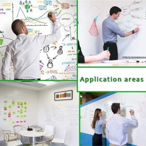 Self-Adhesive Whiteboard Wall Decal Sticker | Strong & Durable Dry Erase Wall Paper | Message Board Peel Stick White