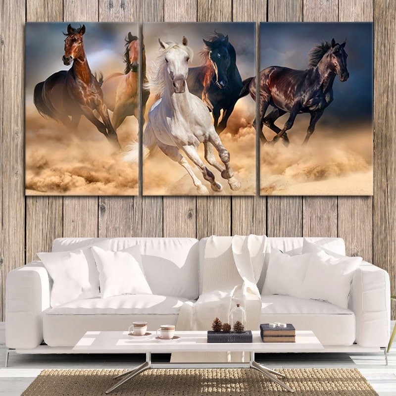 6117f4c43dafca0bdbe1e9d397b6d284 3 Pc Horse Wall Décor Photo Tiles | Elegant Design | Self‑Adhesive Double Tape | Size 8x11 | Premium Finish