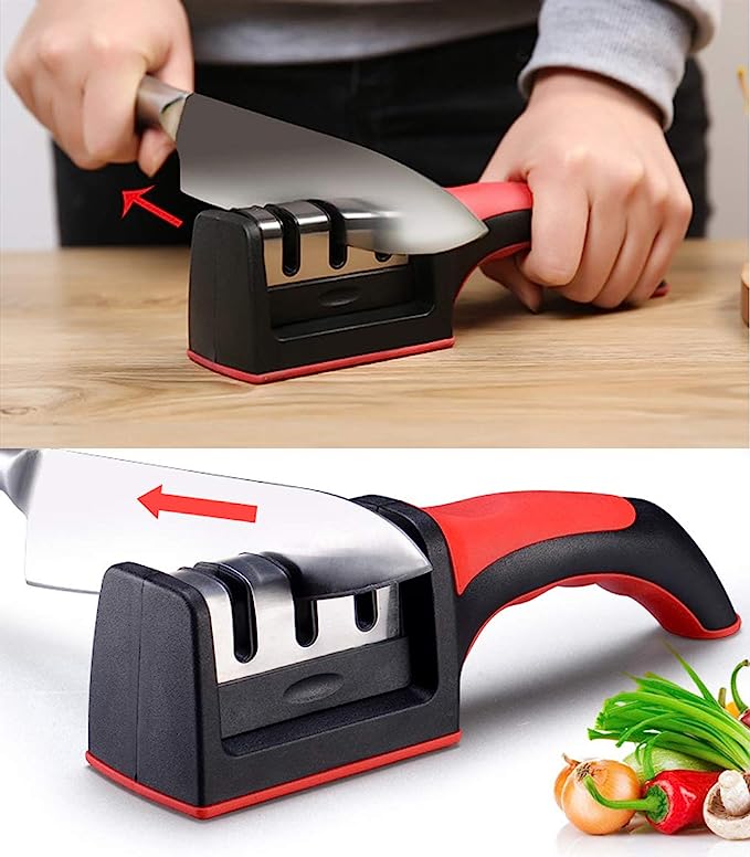 615sF1wW5XL._AC_SX679_ 3-in-1 Knife Sharpener With Fruit And Meat Knife Peeler.3-Stage Diamond Coated Knife Sharpener,Kitchen Helper Three-piec - Image 4