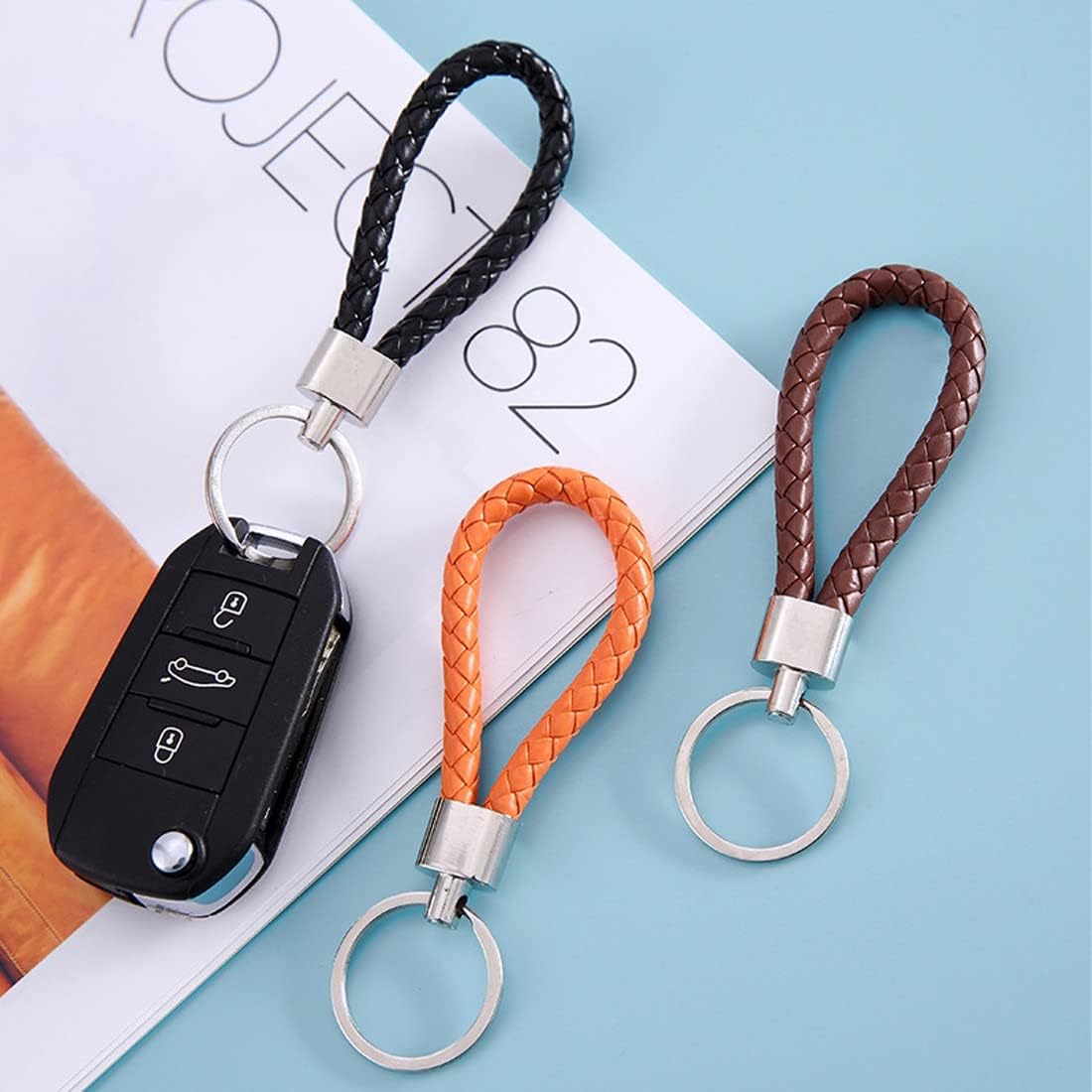 617YXwJsB-L._AC_SL1100_ 01 PCs Multi Color Braided Design Keychain | Best Quality Keychain ( Random Color ) - Key-Chain For Bikes & Cars - Image 4