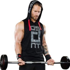 Black Gym Sleeveless Hood Tracksuit - Black Gym Sleeveless Hood Summer Tracksuit - Ready to Wear 2-Piece Set | Men's Spo