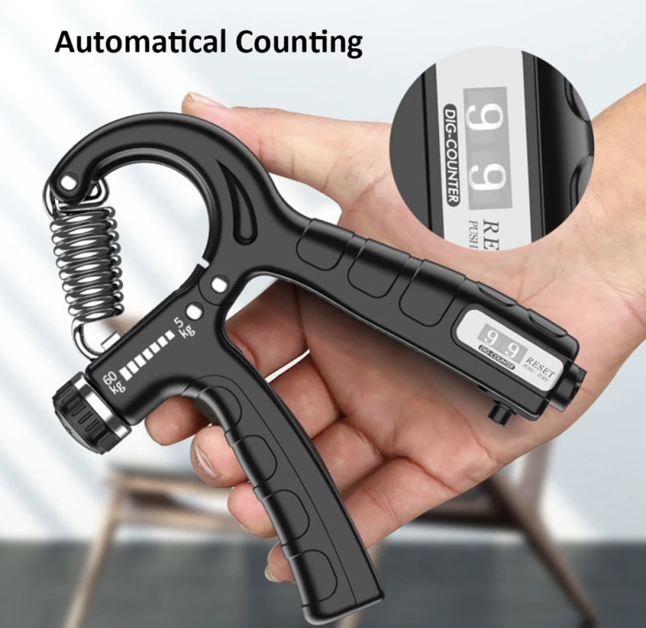61bbca5ce620eb7f8abea4d9b0b969f5 Adjustable Exerciser Hand Gripper With Counter Strengthener Adjustable Resistance Wrist Strengthener Forearm Gripper Han