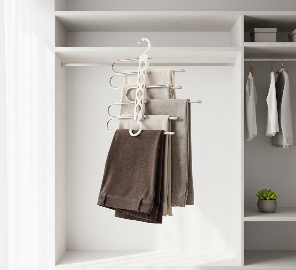 61d3f782968e2885e88fc2b080137bb3 Multi-Tier Space-Saving Pants Hanger - Image 2