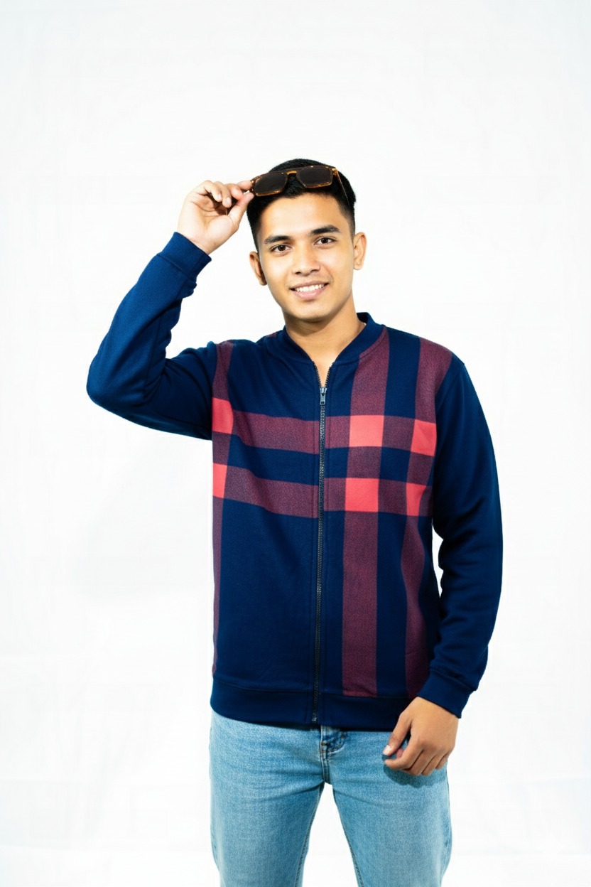 624a0622d41bb3b94193503640fc7b16 Classic Winter Jacket For Men- Zipper Style, Stay Warm And Stylish- Comfortable Fleece Material - Image 3