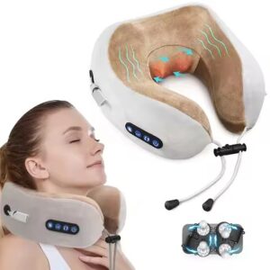 Rechargeable Neck Massager U-Shaped Pillow – Multifunctional Portable Shoulder & Cervical Relaxing Massage for Home, Car