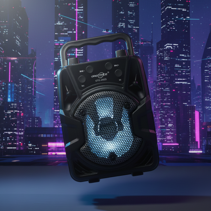 629dcae2343d03dcc56414fca5241eaa Cyber-Pulse Portable Bluetooth Party Speaker – Neon Edition with Integrated Light Show - Image 2