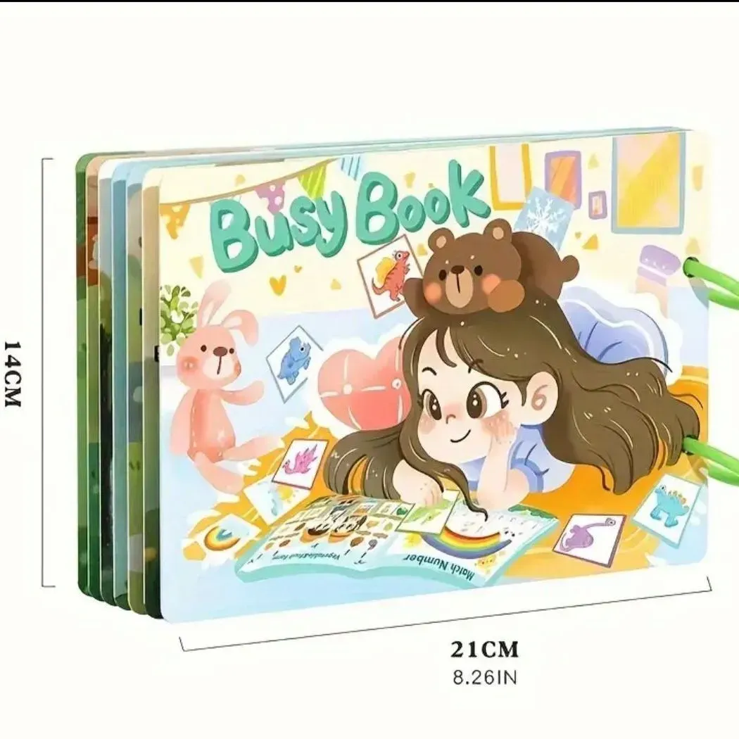 62cba0c084fcf42fe1afd90774bea5ce Montessori Quiet Busy Book for Toddlers – 12 Theme Educational Learning Activity Book for Kids | Early Development Toy - Image 2