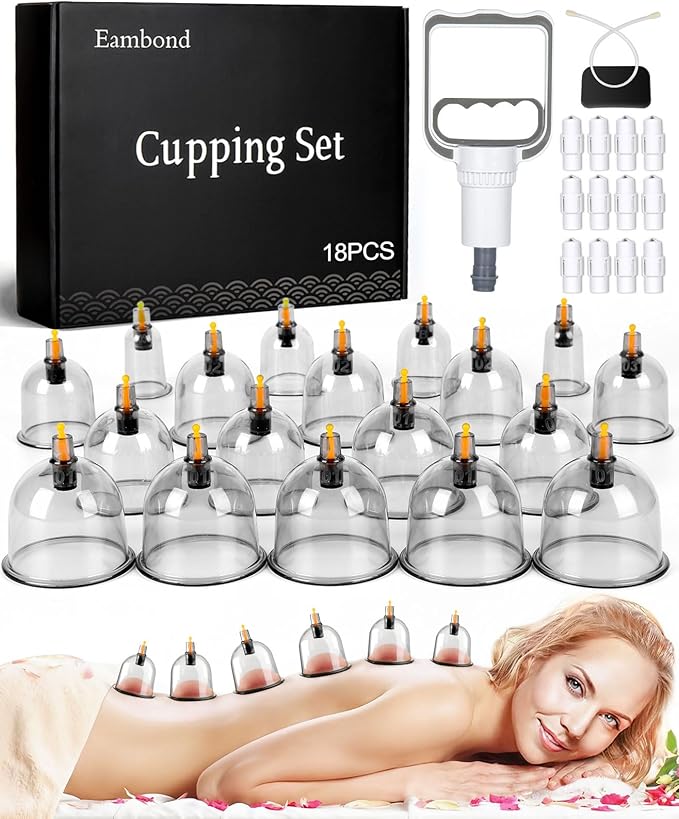 62d87e8eb74d6e85035500dc774ac6f2 10-Piece Hijama Cupping Therapy Set – Vacuum Suction Massage Cups with Pull-Out Pump | Pain Relief, Blood Circulation, R
