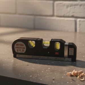 Multipurpose 3-in-1 Laser Level, Ruler, and Spirit Level Tool with Triple Bubble Vials for Precise Home Improvement & Co