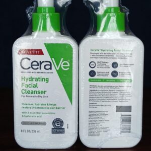 CeraVe Hydrating Facial Cleanser – 8 fl oz (236 ml) | Gentle Face & Body Wash for Normal to Dry Skin