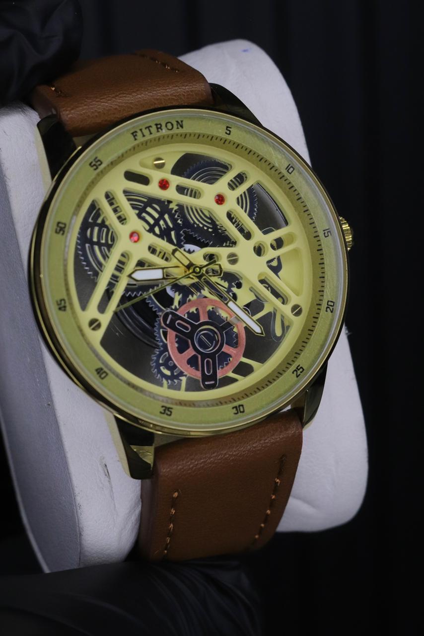 6694e06487cf7b4138ffac195cff58fb Fitron Classic Chrono: Sophisticated Minimalist Stainless Steel Watch with Genuine Leather Strap and Reliable Quartz Mov