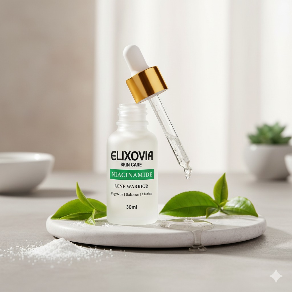 682565253f2defc961cdc0e33fbbcc2b Elixovia Niacinamide Plus Acne Warrior Serum – Brighten, Balance & Clarify (30ml) - Image 3