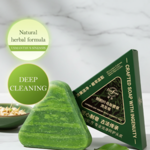 Timfens Cypress Leaf Usman Grass Shampoo Soap Bar - Natural Herbal Formula for Deep Cleansing & Oil Control