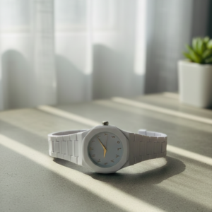 Elegant Minimalist Watch with Eastern Arabic Numerals & Integrated Octagonal Bezel Case - Modern Architectural Style Uni