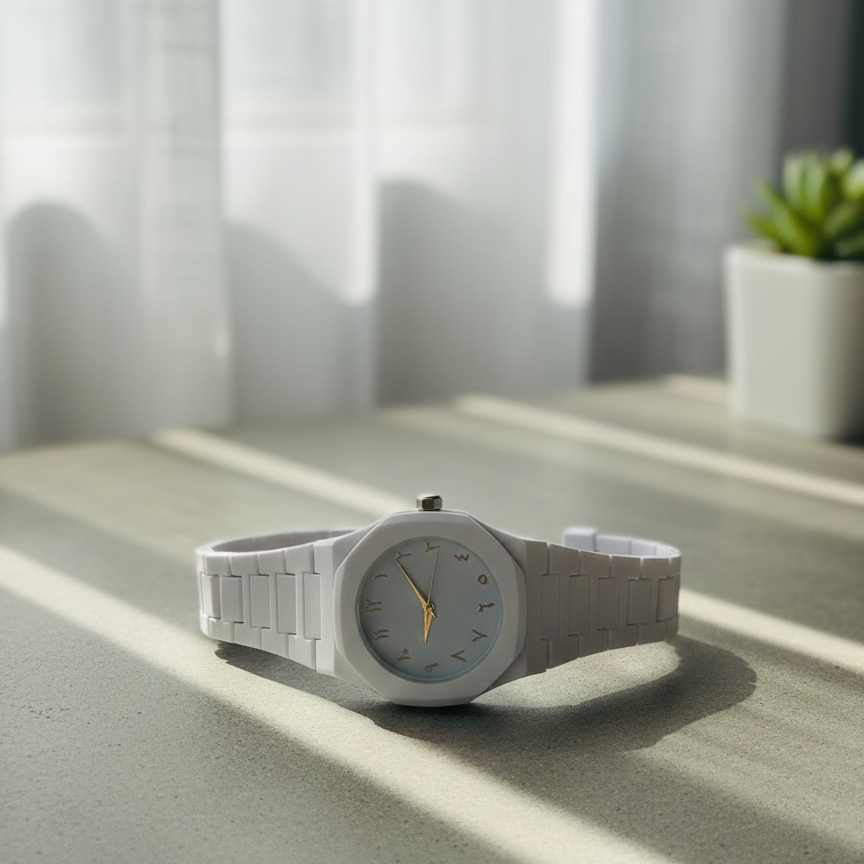 693ce570029e5eb5c318a734777e379c Elegant Minimalist Watch with Eastern Arabic Numerals & Integrated Octagonal Bezel Case - Modern Architectural Style Uni