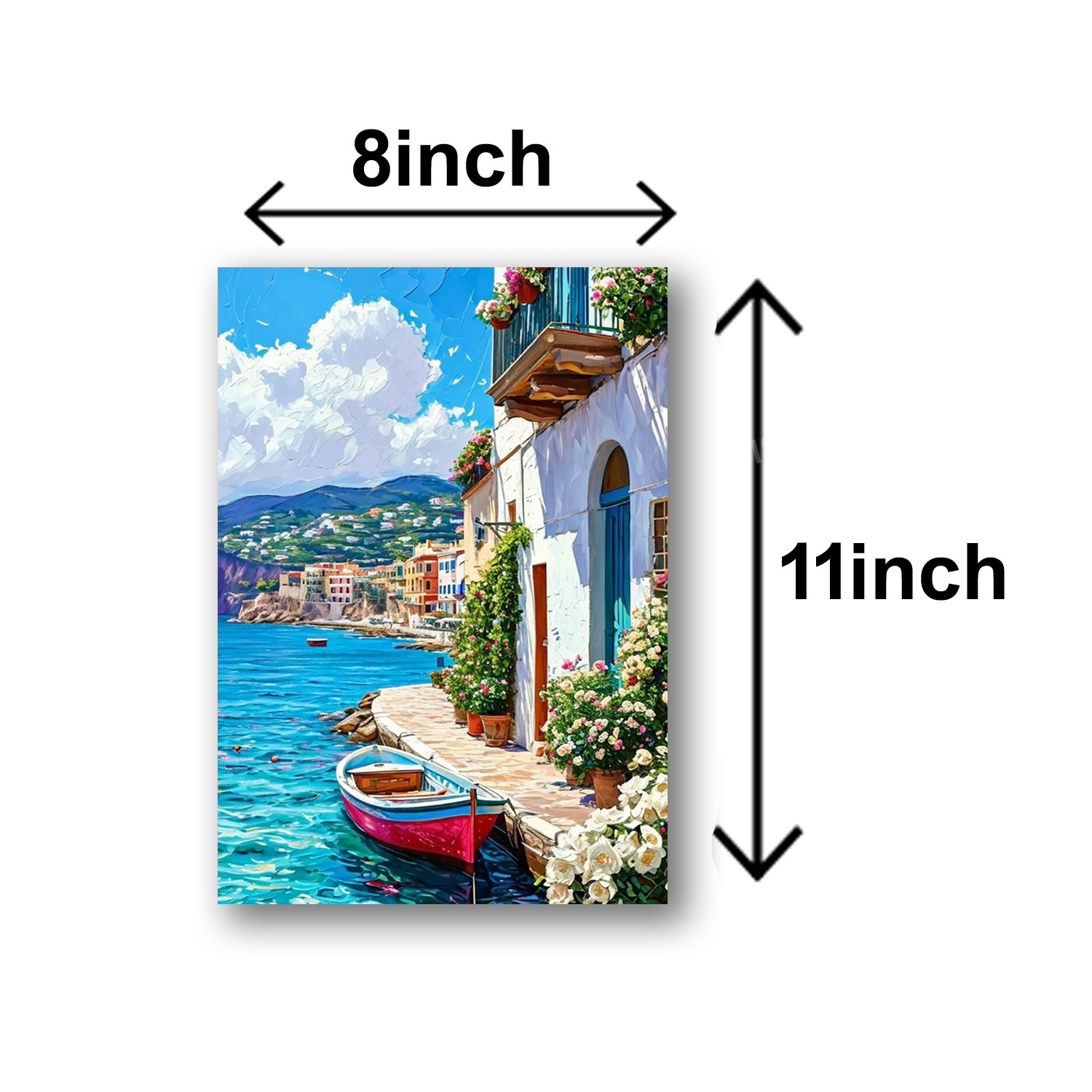 set of 5 italian mediterranean vintage homes aesthetic art themed wall art wooden sticky Phototile frames for wall home