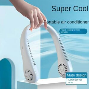 Mini Hanging Neck Fan High Wind 3 Speed Adjustable USB Charging Portable Quiet Super Long Life Outdoor Sports Office Cam