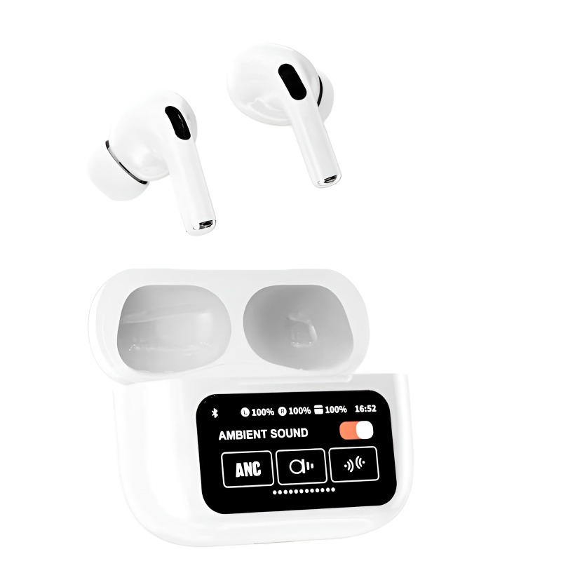 6b65d1c2e6561bdeb4c5a83f23b3a0c8 A9 Pro 2 Wireless Earbuds – Bluetooth with ANC+ENC, 4 Pcs Ear Tips, White - Image 3
